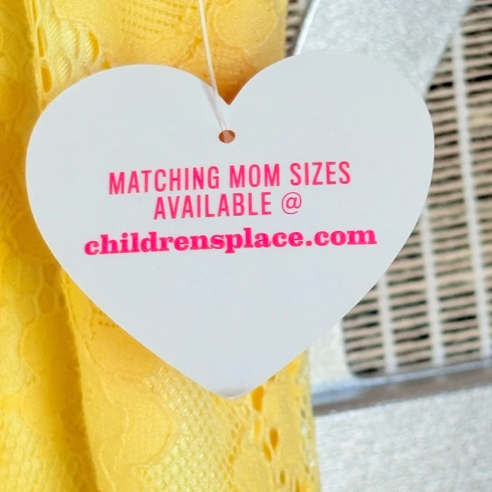 NWT The Children's Place Yellow Flutter Sleeve A-line Dress